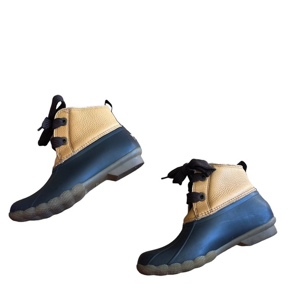 Sperry Shoes - Sperry SaltWater Duck Booties Size 7.5 Women’s Tan Black